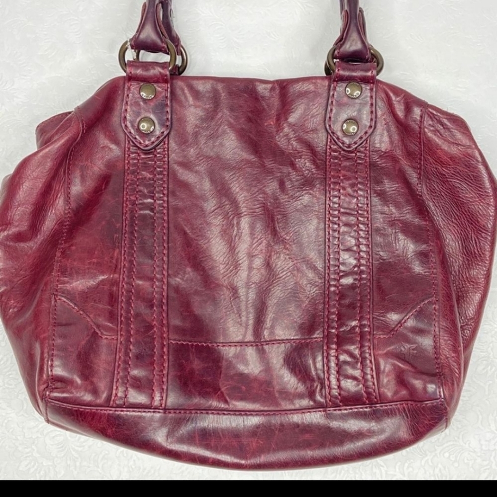 FRYE Melissa tote purse red distressed leather bag